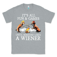 Heather Grey it's all fun and games until someone loses a wiener shirt Classic Tee - linhVisuals