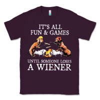 Plum it's all fun and games until someone loses a wiener shirt Classic Tee - linhVisuals