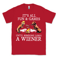 Red it's all fun and games until someone loses a wiener shirt Classic Tee - linhVisuals