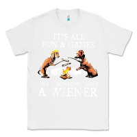 White it's all fun and games until someone loses a wiener shirt Classic Tee - linhVisuals