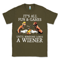 Army Green it's all fun and games until someone loses a wiener shirt Classic Tee - linhVisuals