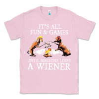 Bubblegum Pink it's all fun and games until someone loses a wiener shirt Classic Tee - linhVisuals