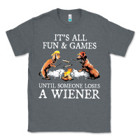 Charcoal Heather it's all fun and games until someone loses a wiener shirt Classic Tee - linhVisuals