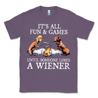 Lavender it's all fun and games until someone loses a wiener shirt Classic Tee - linhVisuals