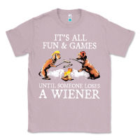 Lilac it's all fun and games until someone loses a wiener shirt Classic Tee - linhVisuals