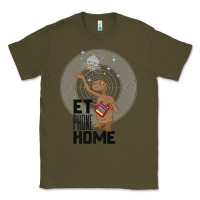 Army Green e.t. phone home spaceship flying away premium t shirt Classic Tee - linhVisuals