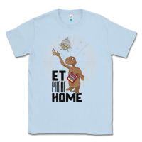 Dusty Blue e.t. phone home spaceship flying away premium t shirt Classic Tee - linhVisuals