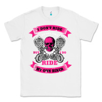 White biker gear motorcycle gifts biker chick i ride my biker tank top Classic Tee - linhVisuals