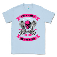 Dusty Blue biker gear motorcycle gifts biker chick i ride my biker tank top Classic Tee - linhVisuals