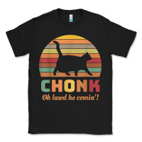 Black chonk cat scale meme retro oh lawd he comin' memes t shirt Classic Tee - linhVisuals