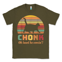 Army Green chonk cat scale meme retro oh lawd he comin' memes t shirt Classic Tee - linhVisuals