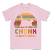 Bubblegum Pink chonk cat scale meme retro oh lawd he comin' memes t shirt Classic Tee - linhVisuals