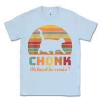 Dusty Blue chonk cat scale meme retro oh lawd he comin' memes t shirt Classic Tee - linhVisuals