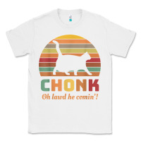 White chonk cat scale meme retro oh lawd he comin' memes t shirt Classic Tee - linhVisuals