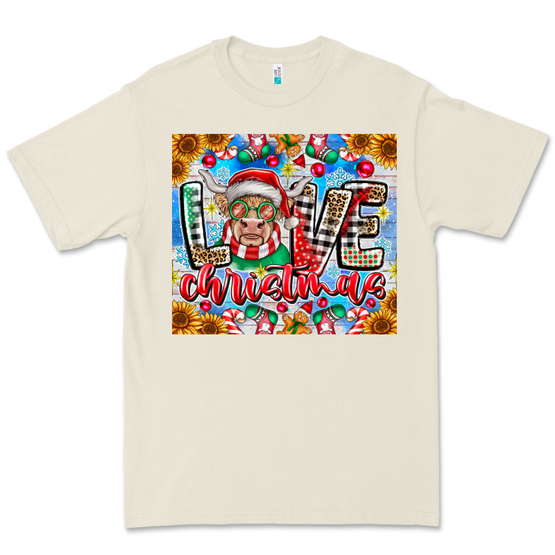 Love Christmas Highland Cow Premium Tee by CowhideDigitalArt | Teevron