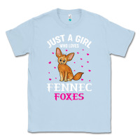 Dusty Blue fennec fox just a girl who loves fennec foxes t shirt Classic Tee - linhVisuals