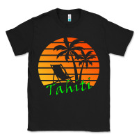 Black outdoor t  shirt tahiti retro vintage sunset t  shirt Classic Tee - linhVisuals