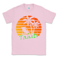 Bubblegum Pink outdoor t  shirt tahiti retro vintage sunset t  shirt Classic Tee - linhVisuals