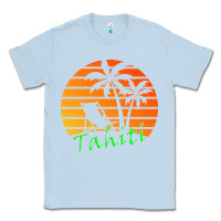 Dusty Blue outdoor t  shirt tahiti retro vintage sunset t  shirt Classic Tee - linhVisuals