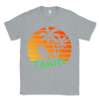 Heather Grey outdoor t  shirt tahiti retro vintage sunset t  shirt Classic Tee - linhVisuals