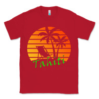 Red outdoor t  shirt tahiti retro vintage sunset t  shirt Classic Tee - linhVisuals