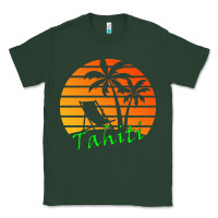Sports Green outdoor t  shirt tahiti retro vintage sunset t  shirt Classic Tee - linhVisuals