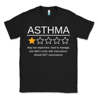 Black funny asthma awareness one star rating inhaler wheezy breath t shirt Classic Tee - linhVisuals