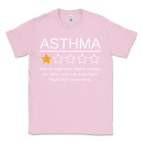 Bubblegum Pink funny asthma awareness one star rating inhaler wheezy breath t shirt Classic Tee - linhVisuals