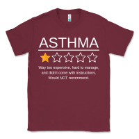 Funny Asthma Awareness One Star Rating Inhaler Wheezy Breath T Shirt Classic Tee | Teevron