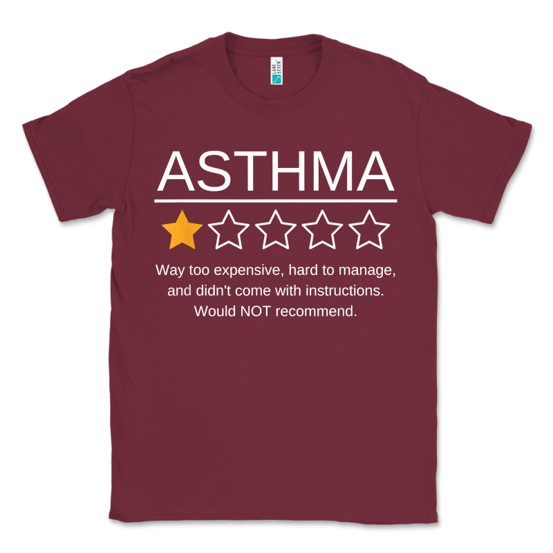 Funny Asthma Awareness One Star Rating Inhaler Wheezy Breath T Shirt Classic Tee by linhVisuals | Teevron