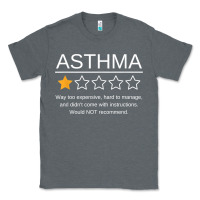 Charcoal Heather funny asthma awareness one star rating inhaler wheezy breath t shirt Classic Tee - linhVisuals