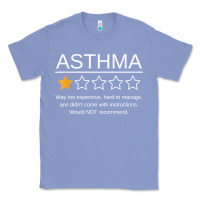 Colony Blue funny asthma awareness one star rating inhaler wheezy breath t shirt Classic Tee - linhVisuals