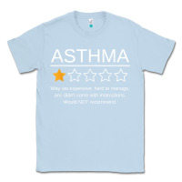 Dusty Blue funny asthma awareness one star rating inhaler wheezy breath t shirt Classic Tee - linhVisuals