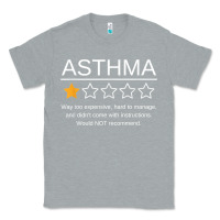 Heather Grey funny asthma awareness one star rating inhaler wheezy breath t shirt Classic Tee - linhVisuals