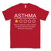 Red funny asthma awareness one star rating inhaler wheezy breath t shirt Classic Tee - linhVisuals
