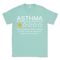 Seafoam funny asthma awareness one star rating inhaler wheezy breath t shirt Classic Tee - linhVisuals