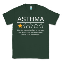 Sports Green funny asthma awareness one star rating inhaler wheezy breath t shirt Classic Tee - linhVisuals