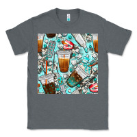 Charcoal Heather dentist coffee cups toothpaste and teeth with cowhide seamless pattern Classic Tee - BundleAndBundleShop