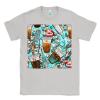 Moon Dust dentist coffee cups toothpaste and teeth with cowhide seamless pattern Classic Tee - BundleAndBundleShop