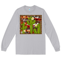 Moon Dust aztec cowhide cactus background Long Sleeve Tee - Artiststas