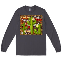 Smoke aztec cowhide cactus background Long Sleeve Tee - Artiststas