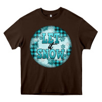 Chocolate Brown let it snow Heavy Core Tee - FaDigitalArtStudio