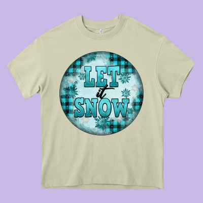 Let It Snow Heavy Core Tee Designed By Fadigitalartstudio