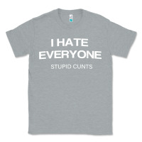Heather Grey i hate everyone stupid cunts t shirt Classic Tee - linhVisuals