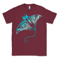 Burgundy hawaii tribal manta ray hawaiian shirt shark lover t shirt Classic Tee - linhVisuals