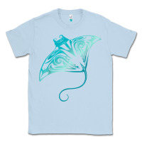 Dusty Blue hawaii tribal manta ray hawaiian shirt shark lover t shirt Classic Tee - linhVisuals
