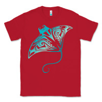 Red hawaii tribal manta ray hawaiian shirt shark lover t shirt Classic Tee - linhVisuals