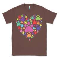 Heart Paw Print Dog Cat Lover Valentines Day T Shirt Classic Tee | Teevron