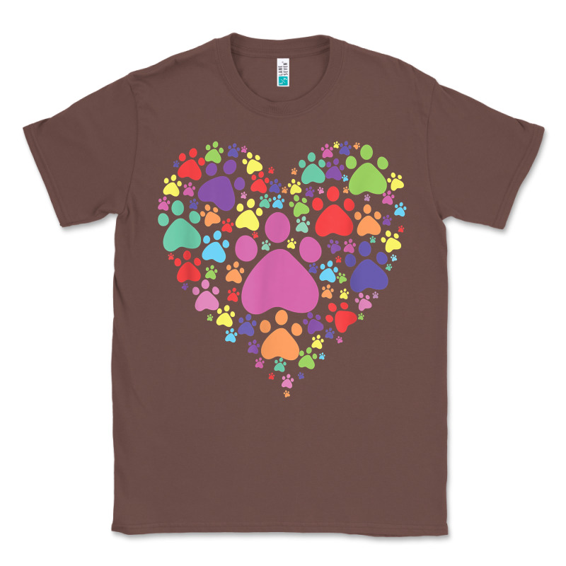 Heart Paw Print Dog Cat Lover Valentines Day T Shirt Classic Tee by linhVisuals | Teevron
