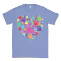 Colony Blue heart paw print dog cat lover valentines day t shirt Classic Tee - linhVisuals